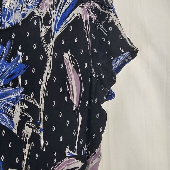 Free People First Kiss Maxi Dress Women's M/L Botanical Night Floral Blue Alter - Picture 7 of 11